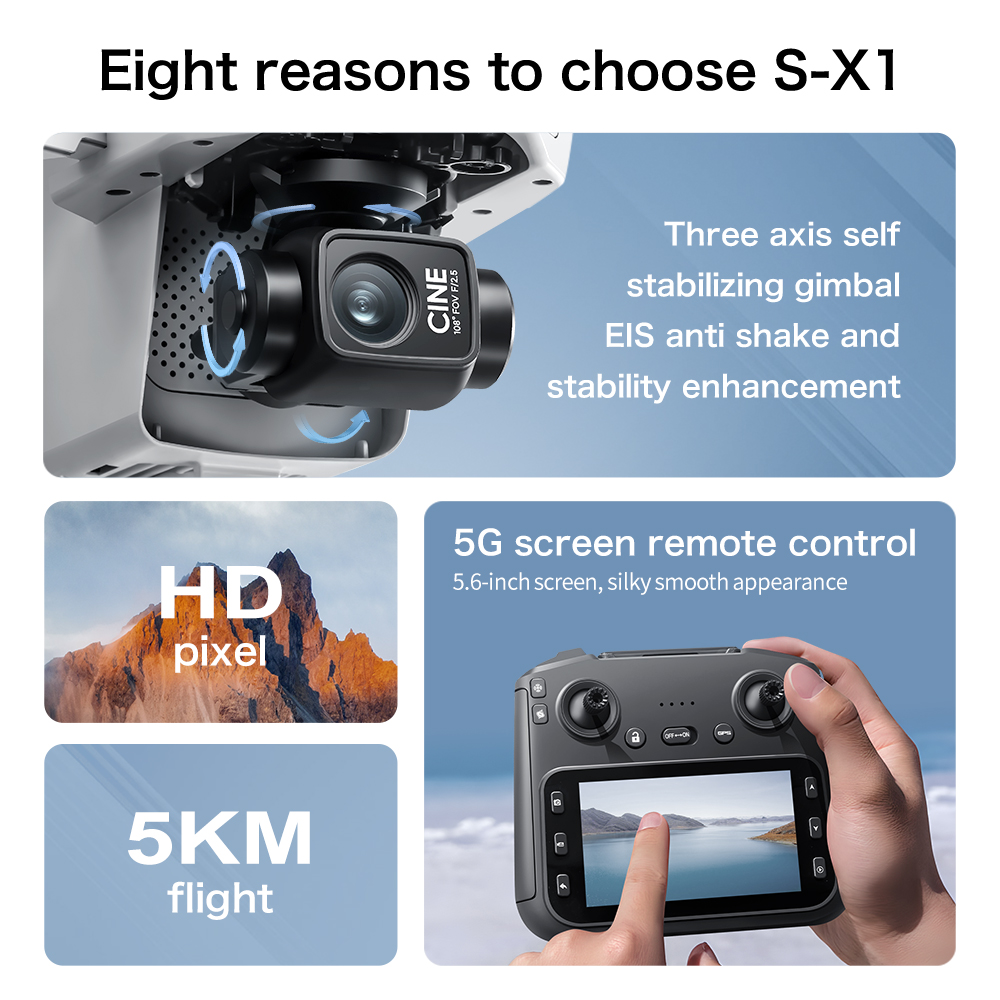 Drone Aéreo Original S-X1 GPS  - Drone Camera With Gimbal avaliação e preço