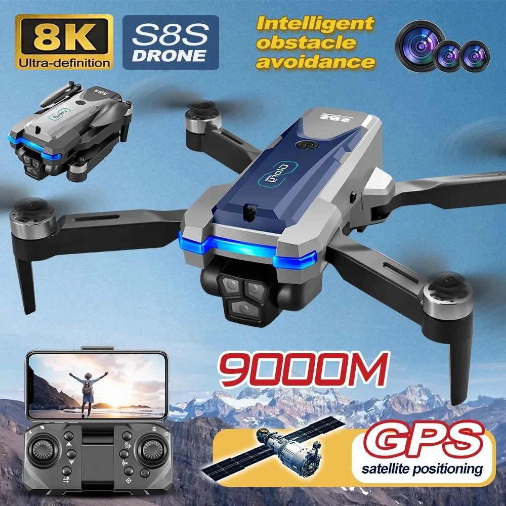 Dobrável RC S8S GPS Drone, 5G  - Drone Camera Mount avaliação e preço