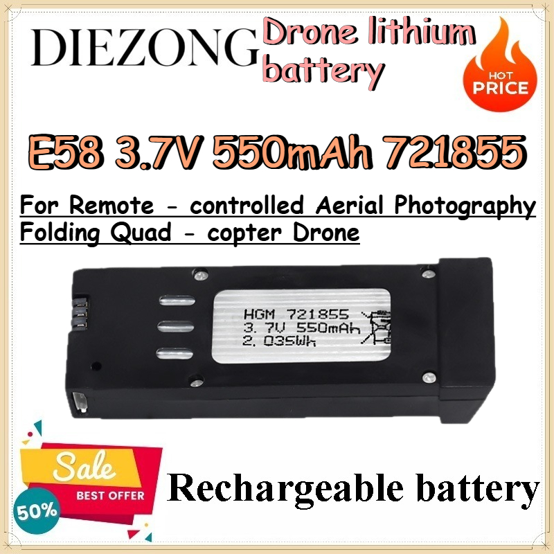 Bateria de lítio E58 3.7V 550m - Eachine Drone E58 avaliação e preço